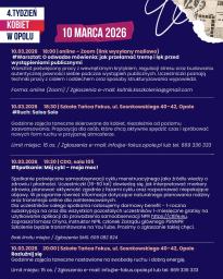 4. Tydzień Kobiet w Opolu - harmonogram 10.03. cz.4